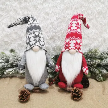 

Plush Knitted Christmas Decoration Faceless Doll Forest Elder Ornaments Cristmas Ornament Xmas Navidad Natal New Year 2021 1031