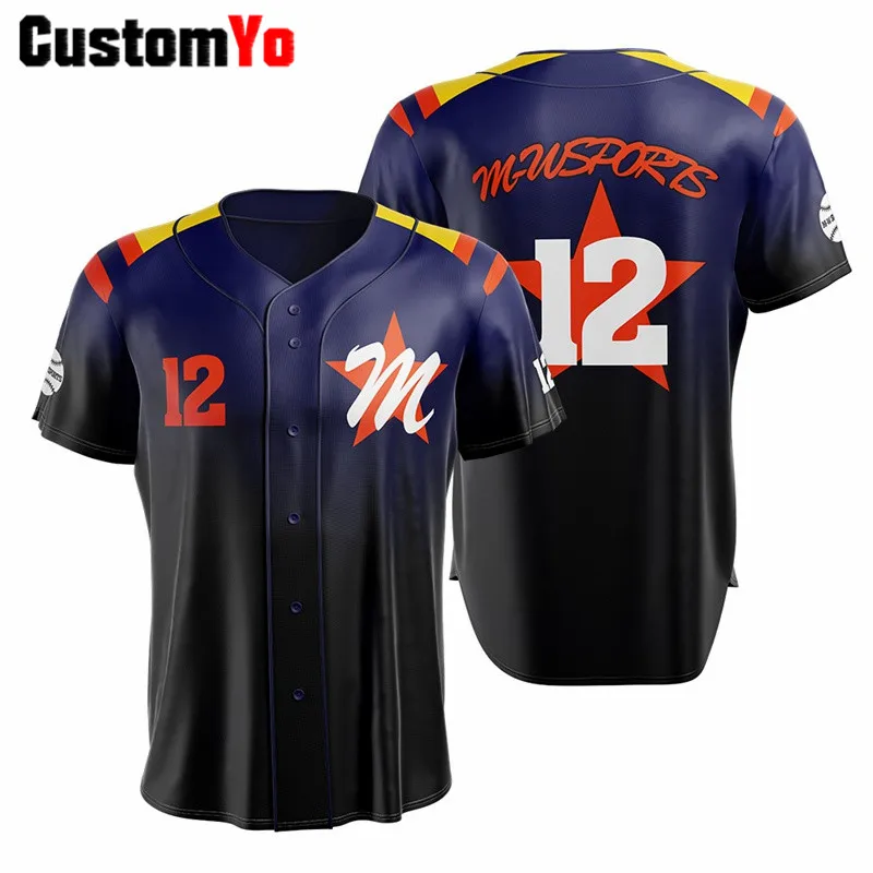 

Customized Accepted Any Logo Digital printing Adult Size Baseball Shirt