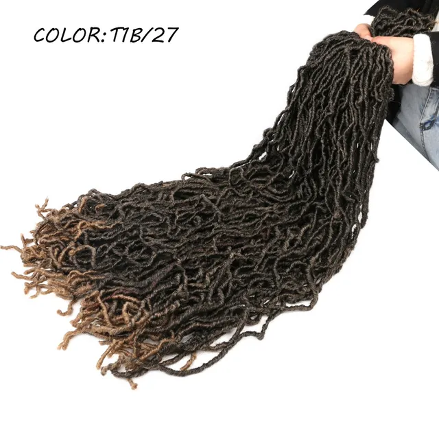 Mtmei Hair Faux Locs Crochet Hair Natural Curly Dreadlocks Hair Black Dark Brown Soft Locs Crochet Braids 18