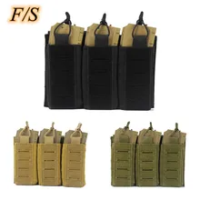 Tactical Molle Magazine Pouch Quick Release Three  Mag Bag Universal Elastic Flashlight Radio Holder Case Hunting Cartridge Bag