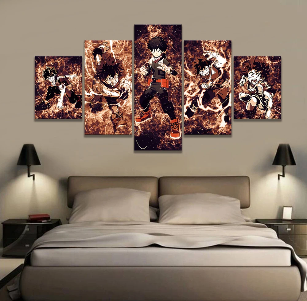 

5pcs Japan Anime My Hero Academia Poster Art HD Print Picture Canvas Painting Wall Art For Living Room Decoration Frame Boy Gift