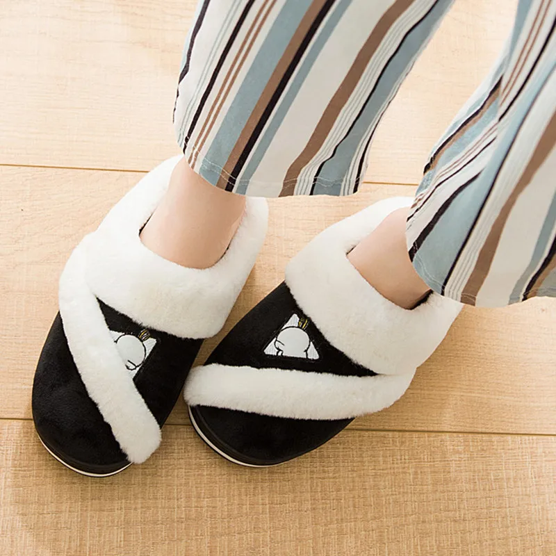 

Couples Slipper Winter a Man And a Women's Cartoon Cute with Half a Pack of Cotton Slippers Women's Indoor Warm Household Hair S