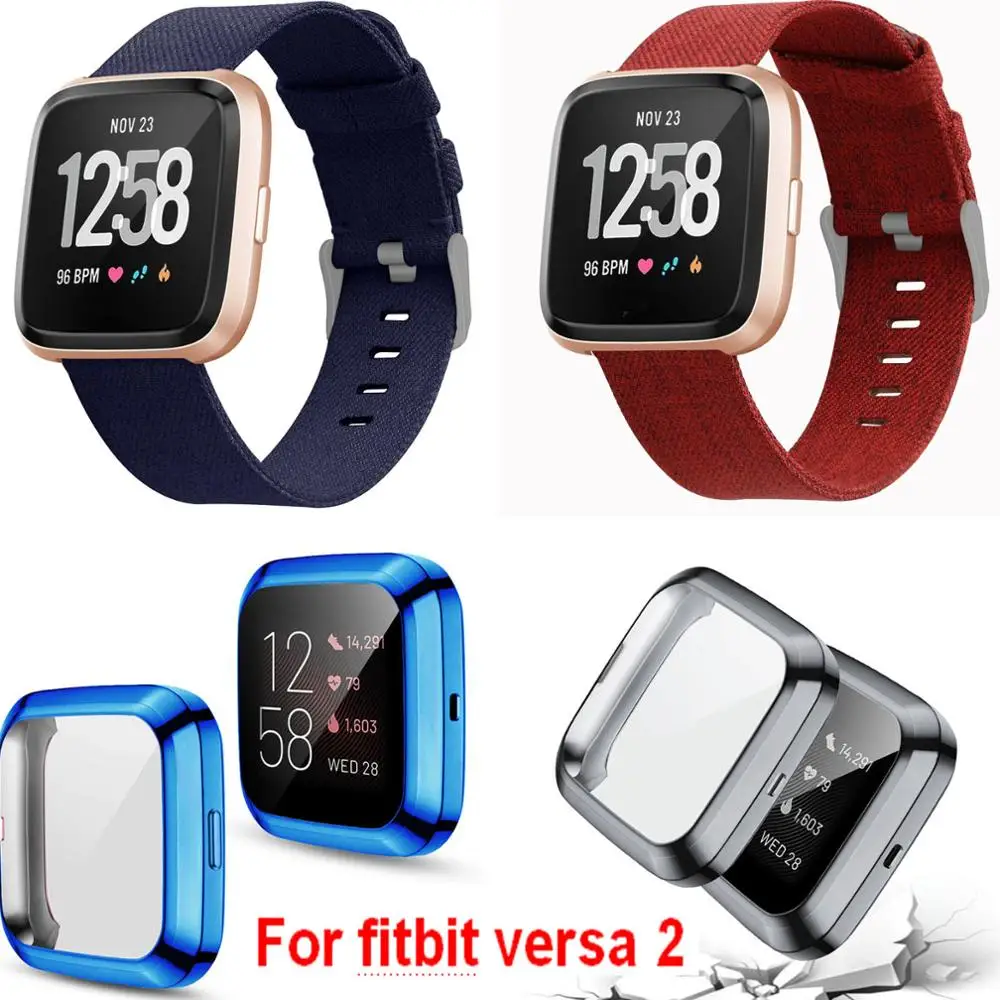 Умный Браслет Versa2 ремешок для fitbit versa 2 из силикона ТПУ защитная рамка Чехол Для