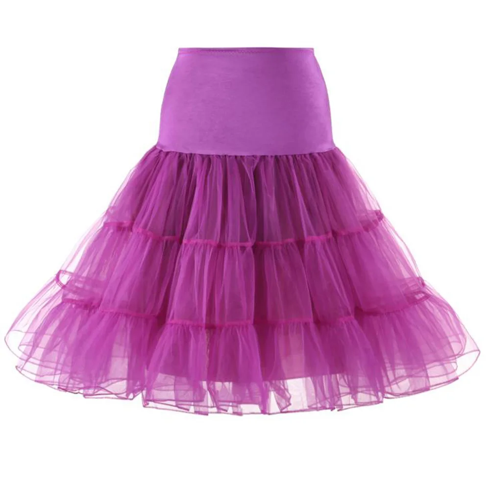 Party Skirt Женская юбка в стиле "Ретро" Летняя Повседневная Высокая талия Нижняя юбка для винтажной свадебной вечеринки рокабилли Пышная юбка нижнее платье - Цвет: Party Skirt