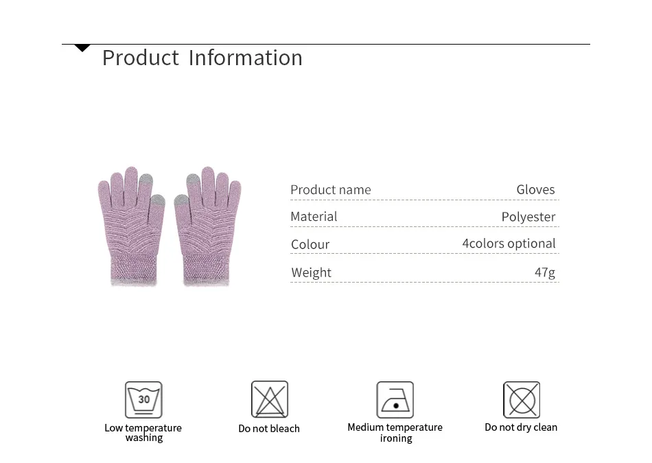 TRUENJOY Hot Selling New Women Men Warm Winter Knitted Gloves Touch Screen Knitting Mittens Female Solid Comfortable Gloves