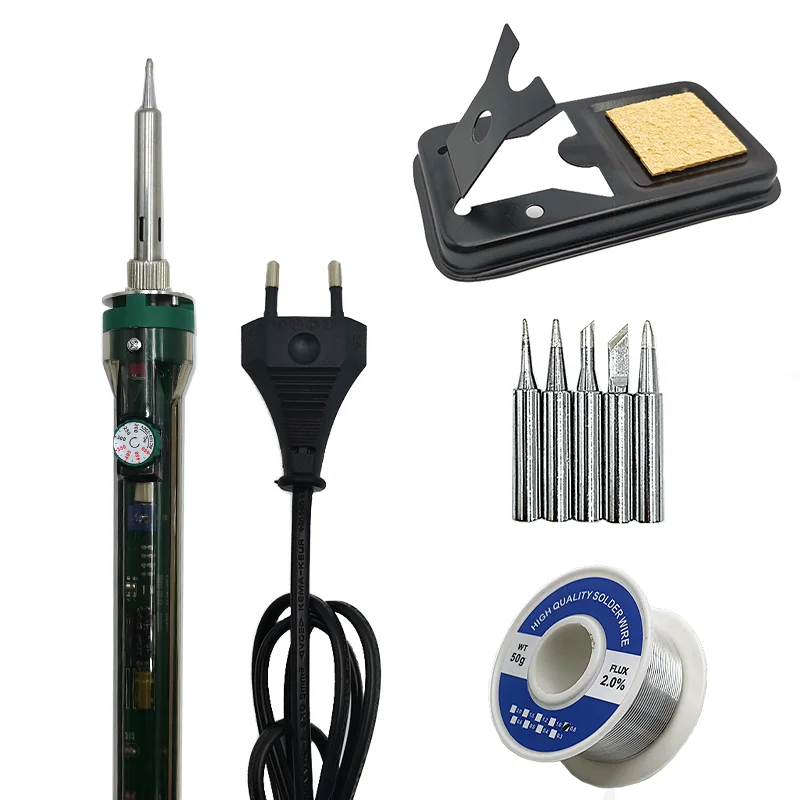 Electric Soldering Iron Set 100W 200V/110V Welding Solder Tools Temperature Adjustable Repair Ceramic Heater | Инструменты