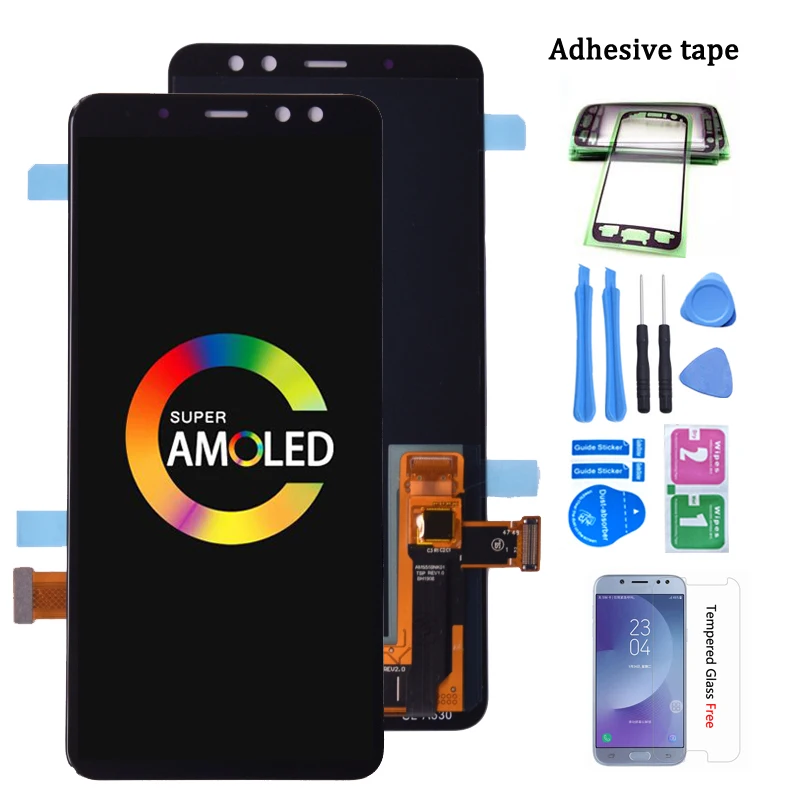 Super Amoled для SAMSUNG GALAXY A8 2018 A530 A530F жк-дисплей с сенсорным экраном дигитайзер в сборе