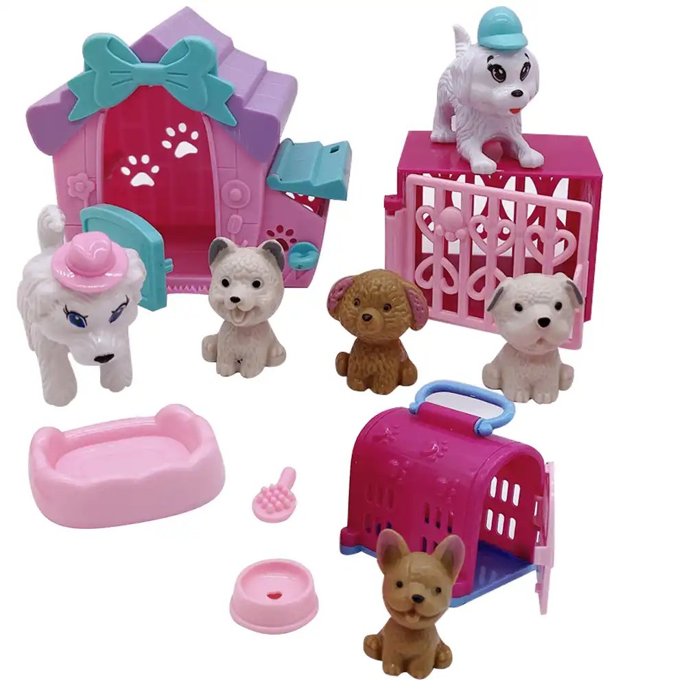 perro con jaula juguete