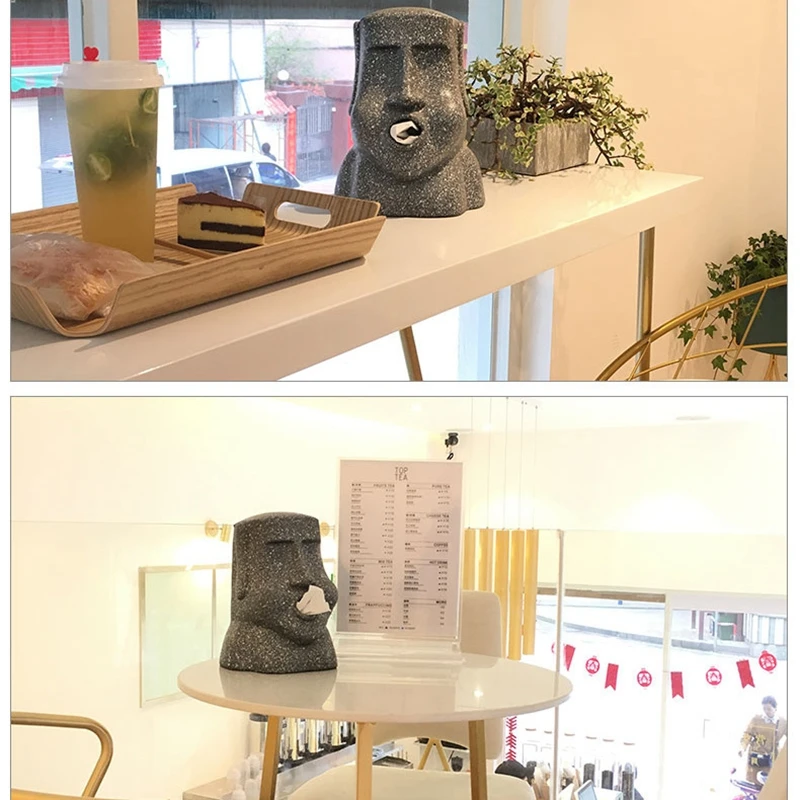 3D Пасхальный остров Moai бумажный держатель ткани Moai камень рисунок бумажный держатель коробка санитарная бумага бар ванная комната отель органайзер для хранения