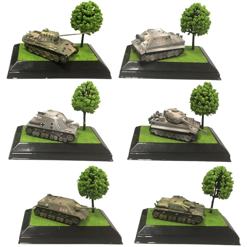 

New Style su pin Tank Model Hand-Painted Tank Decoration 4D Military Building Blocks Model Military Scene Educational Toy