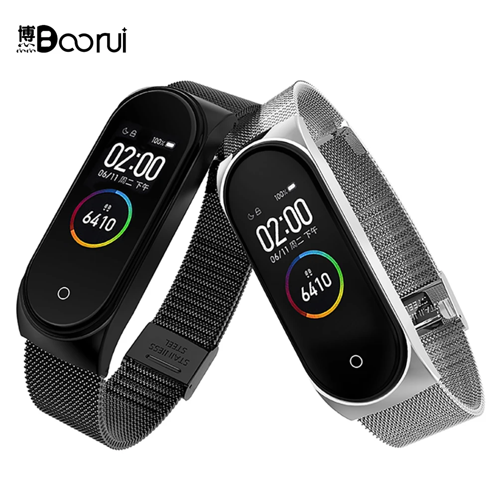 Ремешок BOORUI Mi Band 4 5 металлический Безвинтовой ремешок из нержавеющей стали mi band 3
