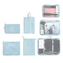 7 комплектов, дорожные сумки для хранения, упаковочные кубики, пакеты для сортировки одежды, упаковочные пакеты, органайзер для багажа