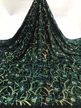 

High Quality Velvet Lace Fabrics with Sequins Purple Sequins Lace Fabric French Tulle Mesh Lace for Wedding Party Dress