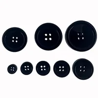 11mm-38mm 4-Hole Black Resin buttons for clothing Accessory Round button Sewing Craft Garment Scrapbooking 1