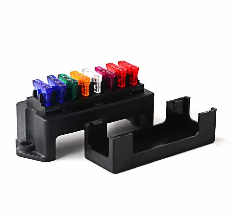 8 way Circuit Standard Blade Fuse Box DC 12V/24V Car Fuse Block Holder with 8pcs 3A-30A Fuses and terminal car fuses kit fuse box