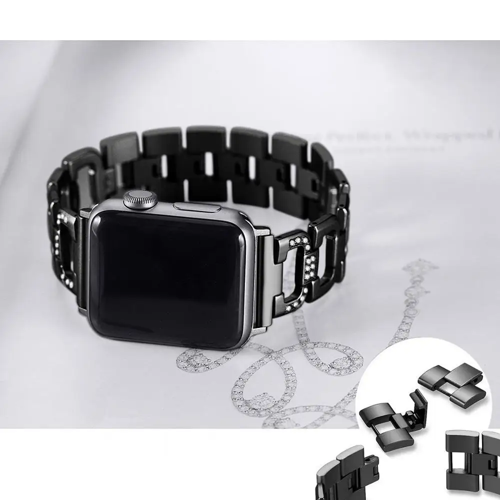 Уникальный D Link Модный Ювелирный дизайн полосы для Apple Watch 5/4 Bling Band совместимый iWatch