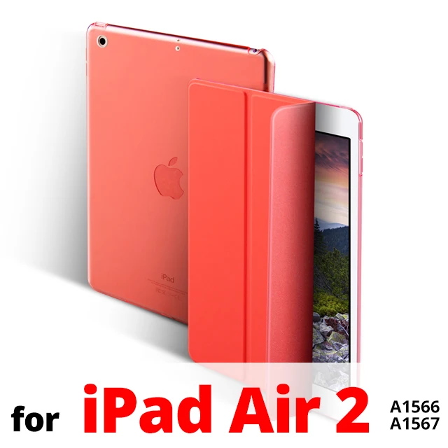 Чехол для iPad 9,7 6th 5th Generation чехол Тонкий Магнитный Флип-Стенд PU кожаный смарт-чехол для iPad Air 1 2 Funda Coque - Цвет: Red-iPad Air 2