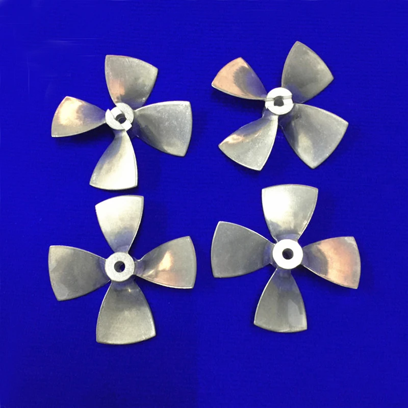 

RC Boat Propeller Diameter 55mm 4 Blades Zinc alloy Paddle Aperture 4mm Shaft Props Positive Reverse Props for Simulation Ship