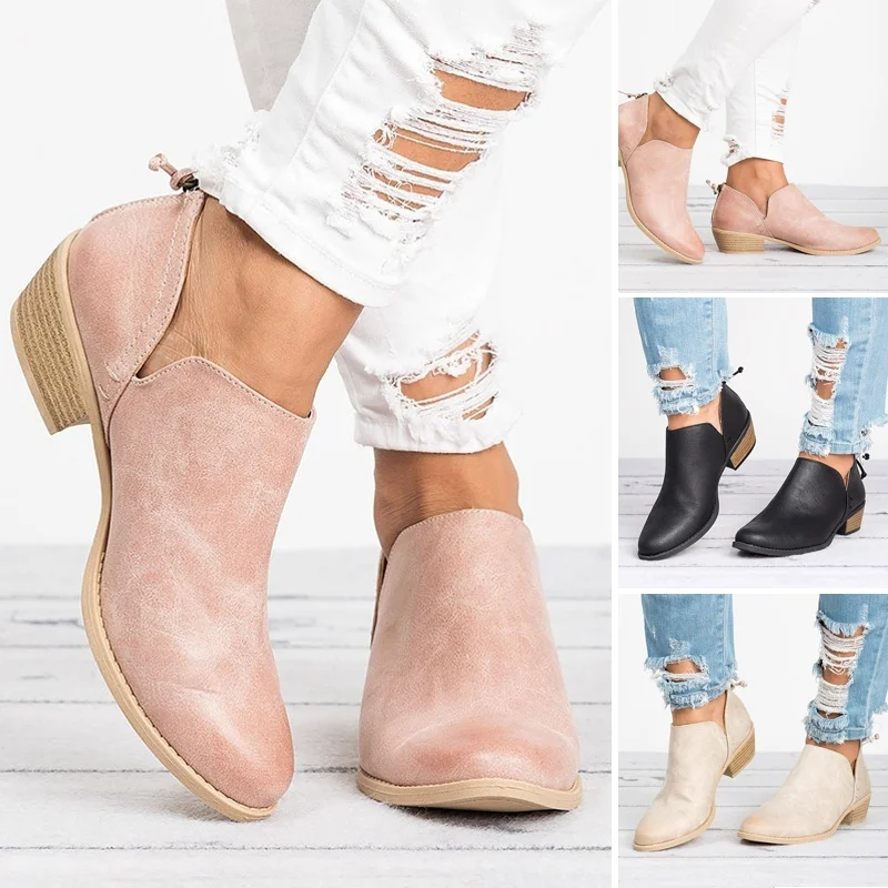 

Sooneeya Autumn Point Toe Chelsea Boots Women Retro Middle Heel Square Heel Boots Woman Sexy Zipper Party Botas Feminina Size 43