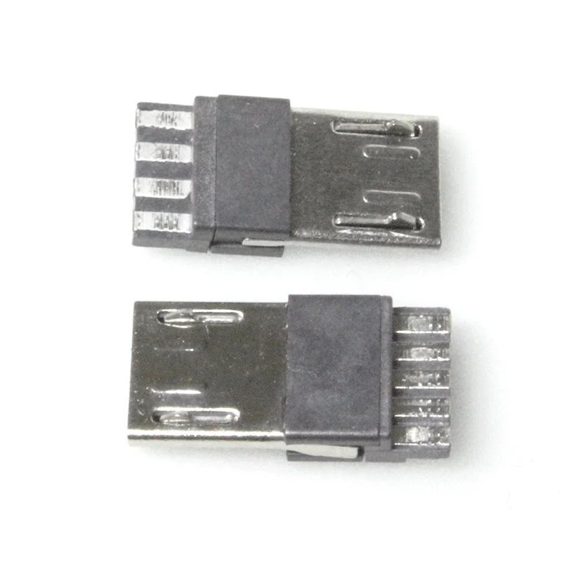 100 шт./лот 4 p/5 p Micro USB разъем USB штекер разъемы хвост
