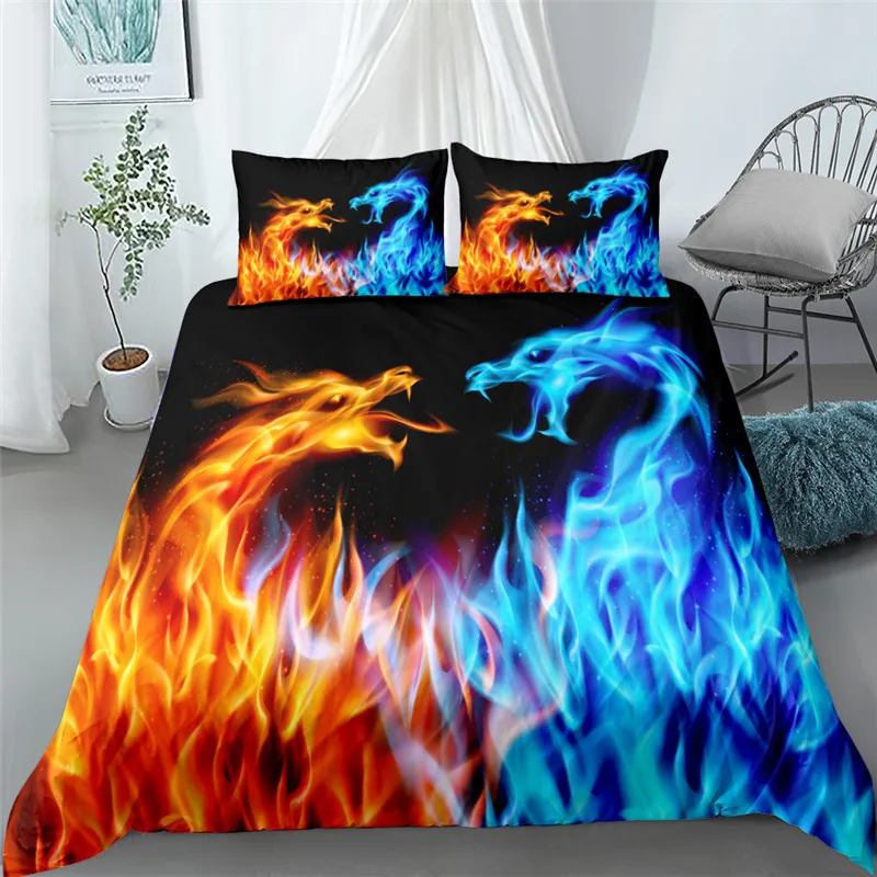 Set Copripiumino Fire Of Dragon Singolo Twin Double Queen King Set Biancheria Da Letto Super King Size