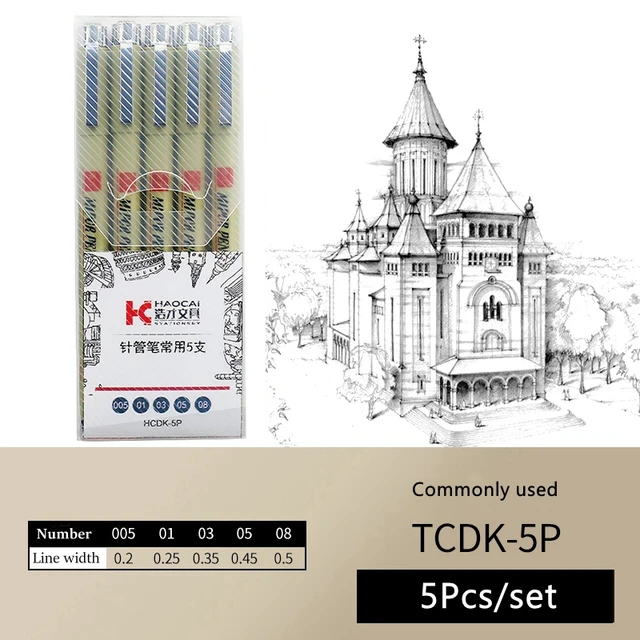 Pigment Liner Micron Ink Art Marker Pen Calligraphy Brush Pens Black Fineliner Sketching Manga Drawing Hand Lettering White Pen 5Pcs set B-1
