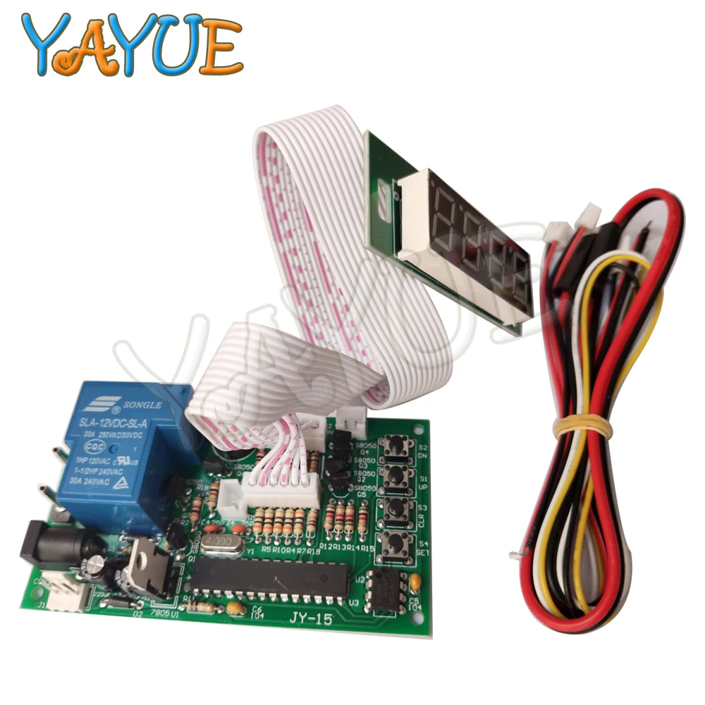 Timer Control Board Power Supply Time Controller PCB for Coin Acceptor Selector with 40cm White Lead,JY-15B DC 12V