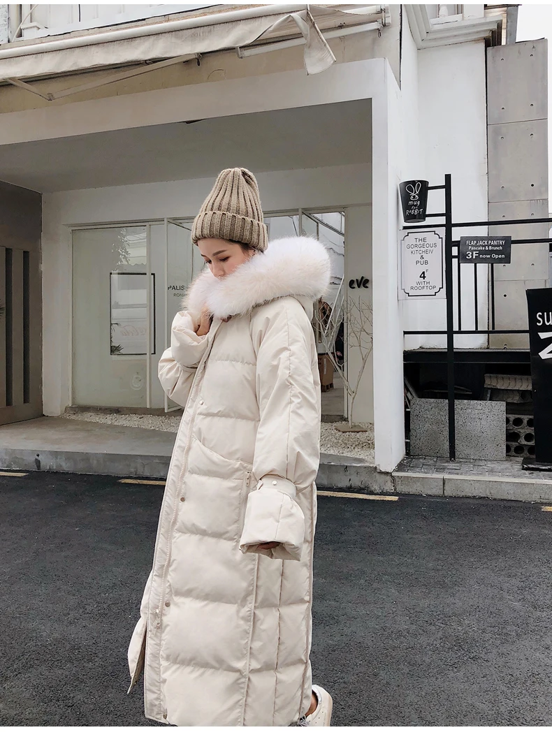 Стиль, зимняя поставка товаров, свежая и Милая женская одежда в Корейском стиле, прямая женская одежда с капюшоном из лисьего меха