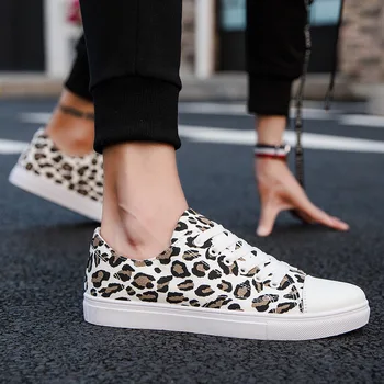 

Spring Men Vulcanized Shoes Tenis Masculino Adulto Designer Sneakers Leopard Print Trainers Walking Shoes