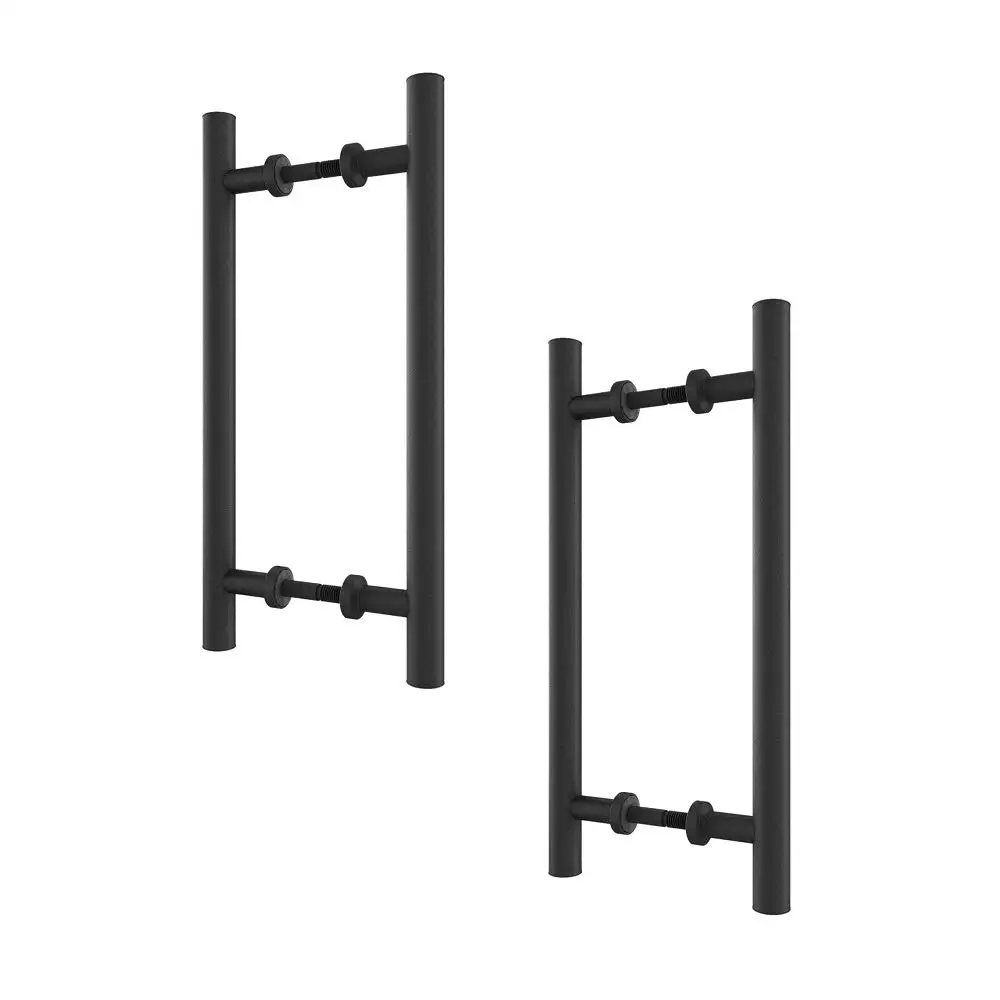 

15-3/4in Matte Black Stainless Steel Pull Handle Set for Sliding Barn Door Set of 2