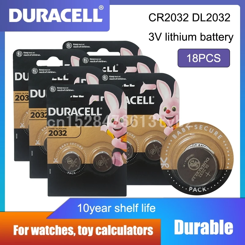 18 шт./лот для DURACELL CR2032 3V 100% оригинальная литиевая батарея часов пульт