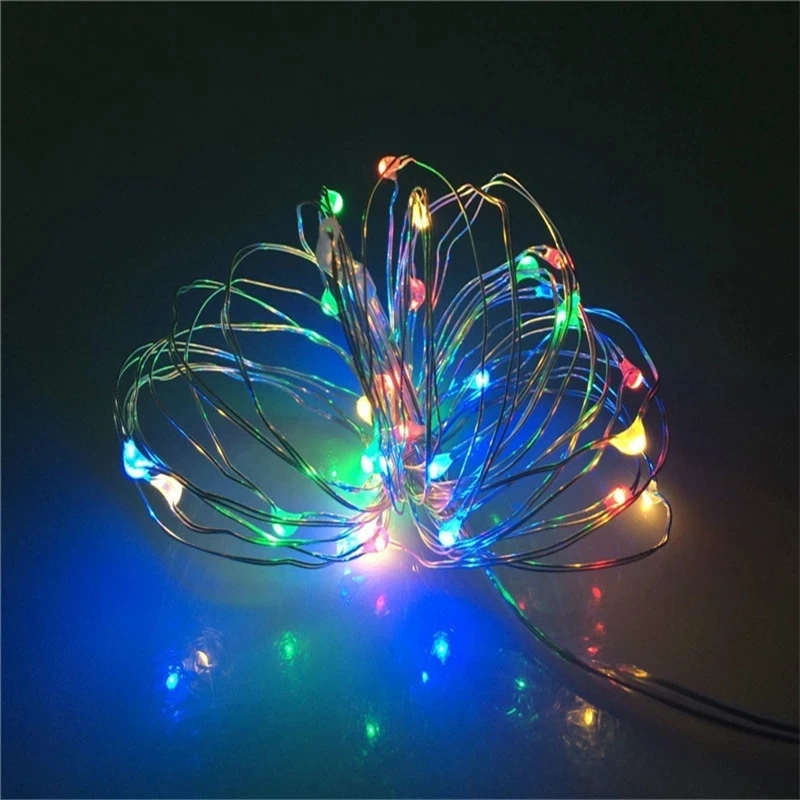 Enchanting Silver LED Copper Wire String Lights - Battery Powered Decorative Fairy Lights