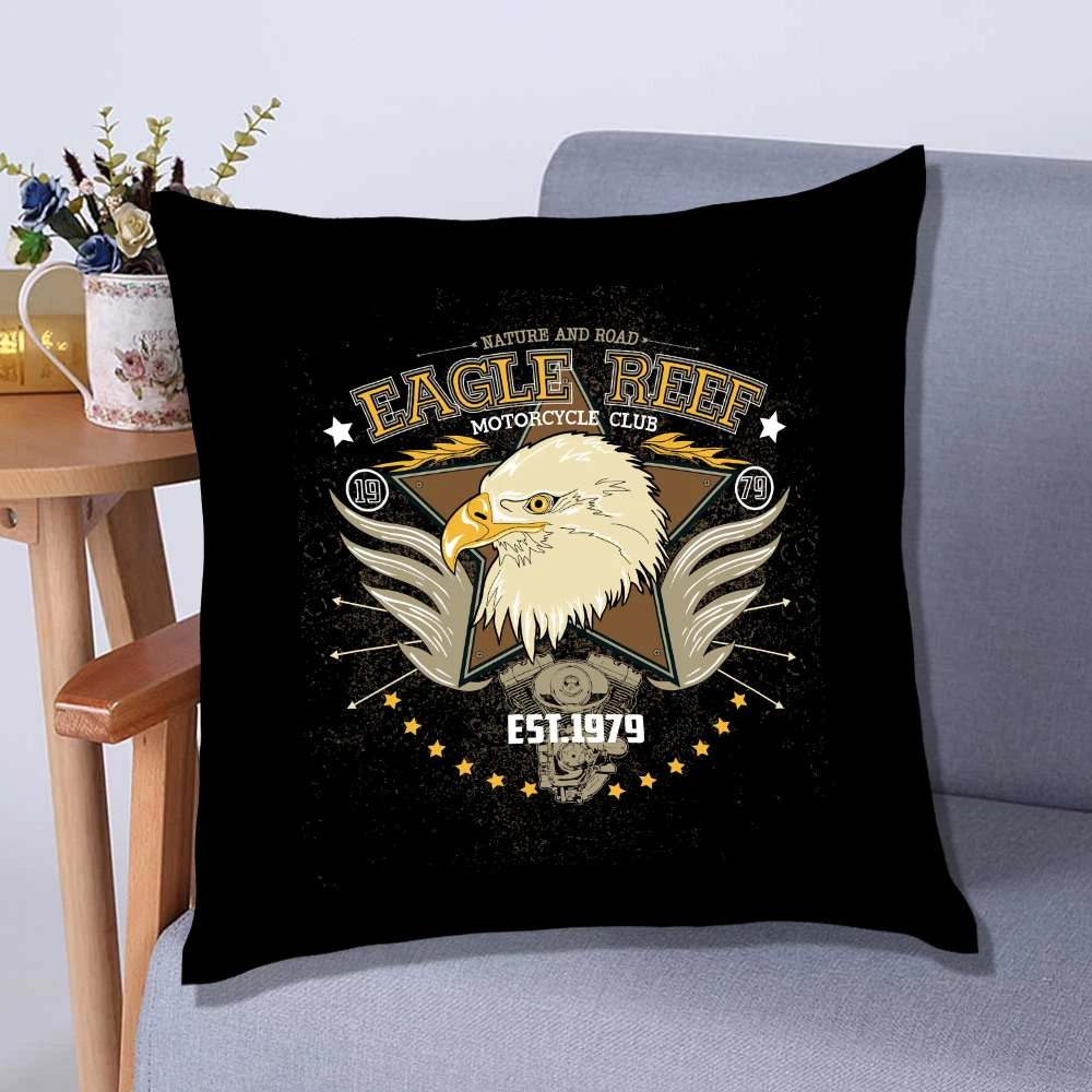 

Strong Brave Eagle Cushion Cover Soft Polyester Pillowcase,2 Pieces Black/White Background Throw Pillow Cover,Sofa Car Decor
