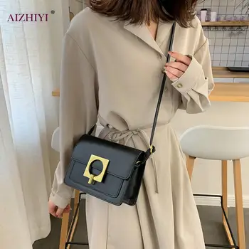 

Small Square Crossbody Bags for Women 2020 New Retro Shoulder Messenger Bag Female Solid Color PU Leather Handbags