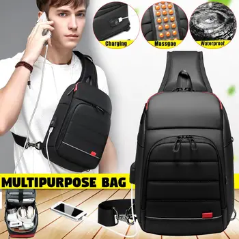 

2020 New Multifunction Crossbody Bag for Men Anti-theft Shoulder Messenger Bags Male Waterproof Oxford Short Trip Chest Bag Pack