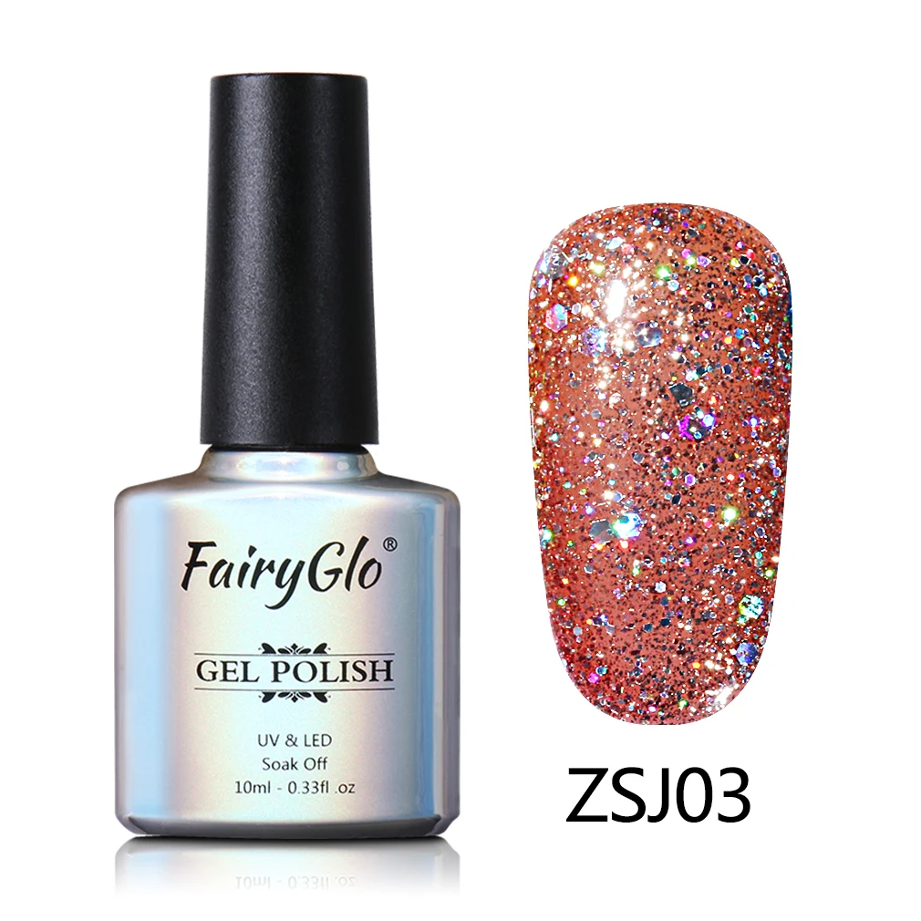 ZSJ003 FairyGlo замачиваемый УФ светодиодный Алмазный Гель-лак для ногтей Vernis Полупостоянный Блестящий Гель-лак Гибридный эмалированный маникюрный лак 10 мл - Цвет: ZSJ003