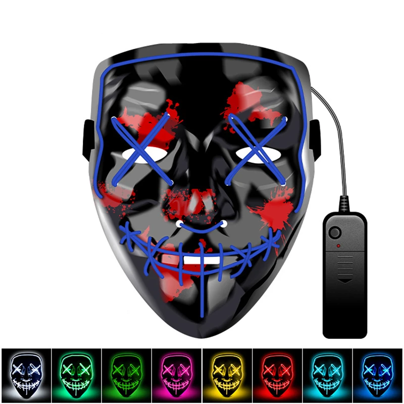 

Halloween Props LED Halloween Mask Glowing in Dark Luminous EL Wire Mask for DJ Cosplay Party Night Club Costumes Neon Masks