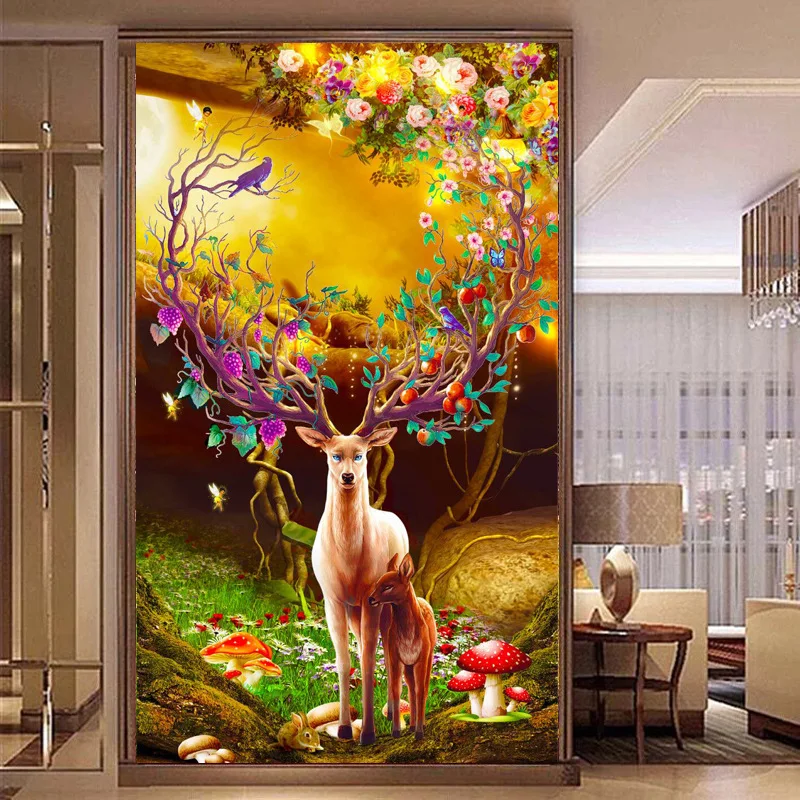 

5D DIY Diamond Embroidery Full Diamond Round Animal Deer Photo Rhinestone Mosaic Embroidery Home Decoration gift