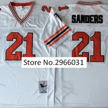 A+++ Качественная мужская футболка для взрослых белая#21 SANDERS Deion