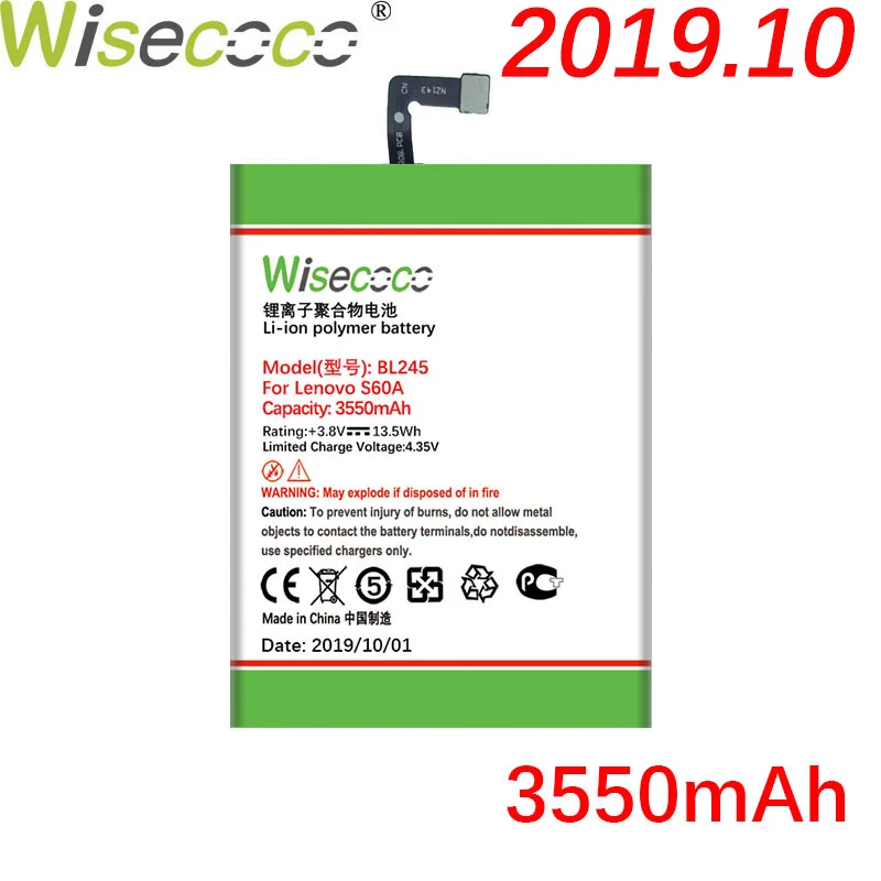 

WISECOCO 3550mAh BL245 Battery For Lenovo S60A S60-A S60T Phone In Stock Latest Production Battery+Tracking Number+Free shipping