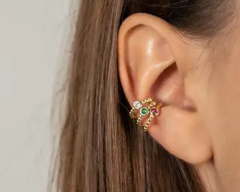 

2019 fashion 925 silver sterling multiple colors are available Crystal Rhinestone Ear Cuff for Women Girl Ear Jewelry Gift party