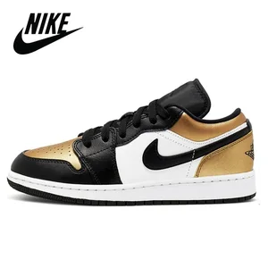 Nike Air Jordan 1 Low Gold Toe Original Men Shoes Comfortable Women Basketball Shoes Sports Sneakers Nike Air Jordan 1 GS Low