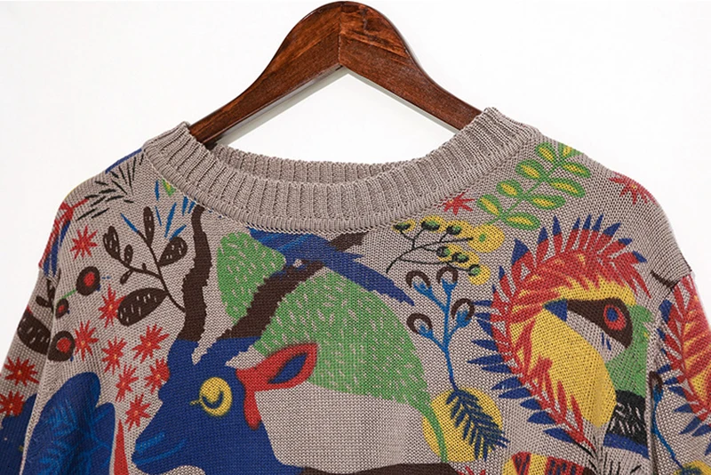 Вязаный женский свитер с CHICEVER принтом, круглый вырез, длинный рукав, Свободный пуловер, свитер для женщин, осень, модная новая одежда