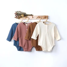 Aidolla – barboteuse à manches longues pour nouveau né, combinaison en coton multicolore, pour garçons et filles de 0 à 2 ans