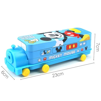 

Disney Frozen Small Train Shape Pencil Case Disney Snow White Multifunctional Double-layer Pen Box Cartoon School Supplies Gift