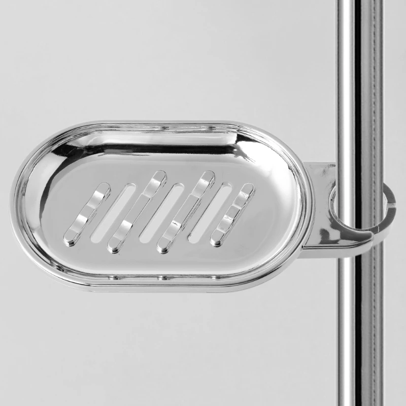 22mm ABS Plastic Shower Rail Soap Dish Box Soap Holder Soap Pallet Shower Rod Holder For Slide Bar Chrome