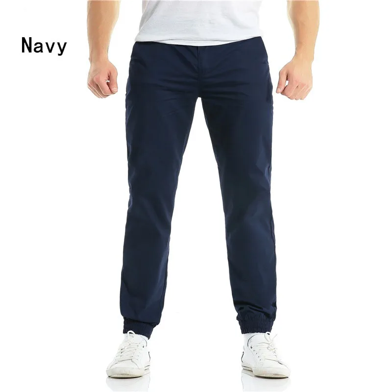 Мужские хлопковые однотонные повседневные штаны в стиле хип-хоп, уличные мужские шаровары, качественные брендовые модные однотонные мужские брюки - Цвет: 004