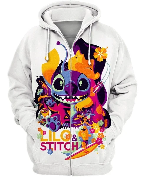 zip hoodies PLstar Космос аниме мультфильм Лило Ститч 3d толстовки/Толстовка зима осень забавные длинные selvee Harajuku уличная одежда - Цвет: zip hoodies