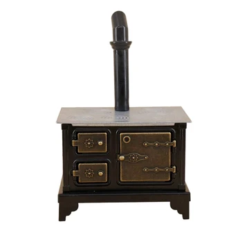 

Mini Simulate Iron Hearth with Long Chimney for 1:12 Doll House Decoration Gift Kids