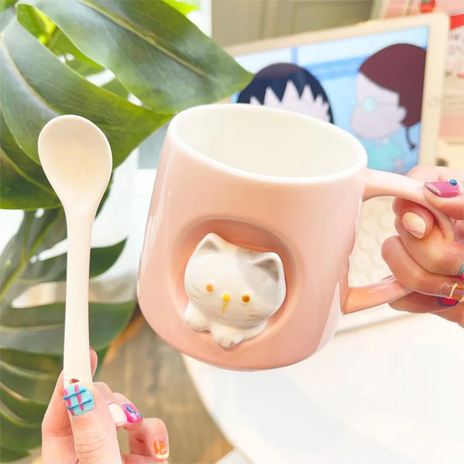 Kawaii Pastel Cat Ceramic Cup - Limited Edition